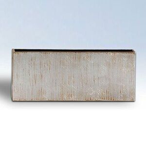 NATORI Slim Rectangular Antiqued Silver Foil Lacquered VASE 2.5" x 12.5"